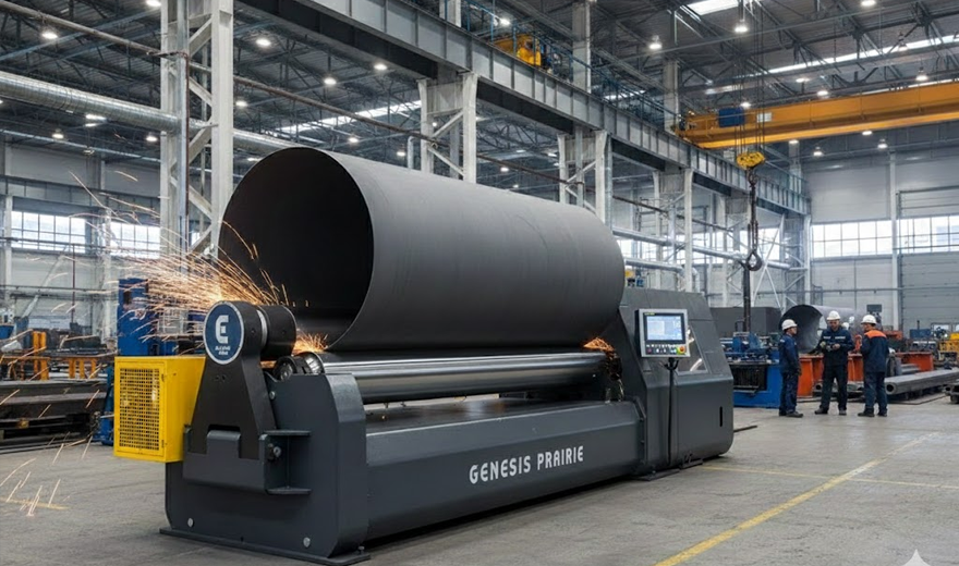 Precision plate rolling for cylinders, cones, shells and curved sections at Genesisprairie